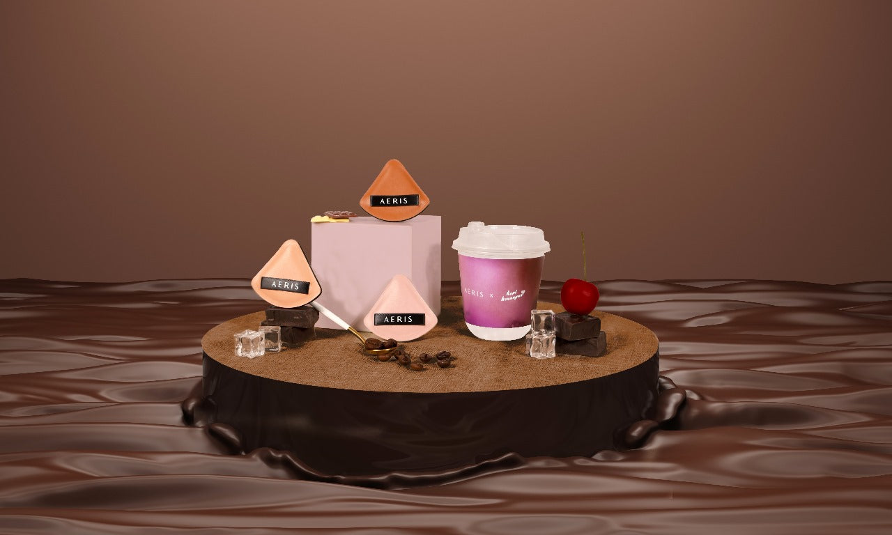 Aeris Beauté Gandeng Kopi Kenangan,  Hadirkan Puff Makeup Bernuansa Kopi dan Cokelat