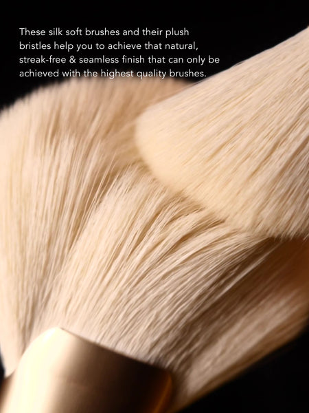 Aeris Beauté Golden Silk Set (12 pcs Face & Eye Brush Set)