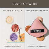 Aeris Beauté Triple Duty Powder Puff | Spons Make Up Multifungsi untuk Bedak Tabur dan Padat