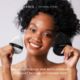 Aeris Beauté Triple Duty Powder Puff | Spons Make Up Multifungsi untuk Bedak Tabur dan Padat