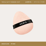 Aeris Beauté Triple Duty Powder Puff | Spons Make Up Multifungsi untuk Bedak Tabur dan Padat