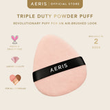 Aeris Beauté Triple Duty Powder Puff | Spons Make Up Multifungsi untuk Bedak Tabur dan Padat