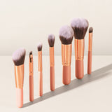 Aeris Beauté The Coral Travel Brush Set - 7 pcs Complete Set